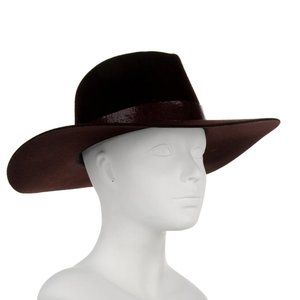 RAG & BONE Wool Oxblood Wide-Brim Fedora M $295